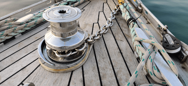 Rustler 36 for sale. image of windlass